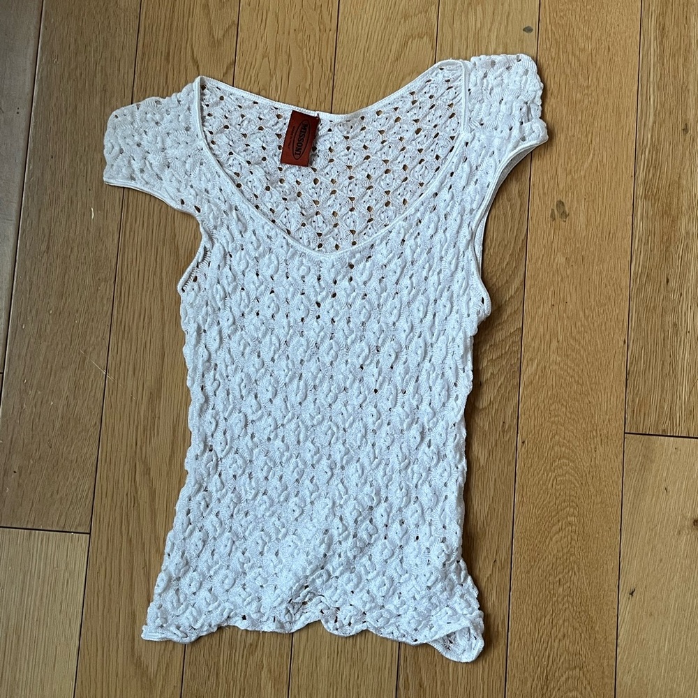 Missoni White Crochet Knit Top
